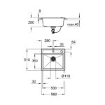 GROHE K700 COMPOSITE SINK K700 60-C 56/51 1.0 - Image 2