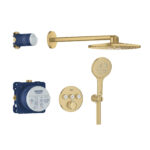 GROHTHERM SMARTCONTROL ROUND CONCEALED 3 FUNCT SHOWER SYSTEM 310, BRUSHED COOL SUNRISE 34863GN0