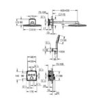 GROHTHERM SMARTCONTROL SQUARE CONCEALED 3 FUNCT SHOWER SYSTEM 310, BRUSHED HARD GRAPHITE 34864AL0 - Image 2