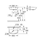 GROHE BAU CERAMIC WASH BASIN 55, 39440000 - Image 2