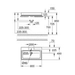 GROHE CUBE CERAMIC COUNTERTOP BASIN 80, 3947600H - Image 2