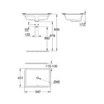 GROHE EUROCUBE UNDER-COUNTER BASIN 60 W.OVERFLOW 3970900H - Image 2