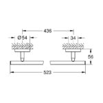 GROHE BAUCOSMOPOLITAN BATH TOWEL BAR 520MM 40459001 - Image 2