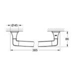 GROHE GRANDERA BATH GRIP LENGTH 385MM, CHROME-GOLD 40633IG0 - Image 2