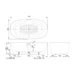 INAX S600 FREESTANDING BATHTUB BTIX5700-032BW03F0 - Image 2