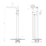 INAX S600 FREESTANDING BATH & SHOWER MIXER CHROME FFIXCS16-6B4500BG0 - Image 3