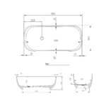 KOLPA GLORIA FREESTANDING TUB 180X80CM WHITE + OVERFLOW - KERROCK - Image 2