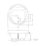 KOLPA BUILT-IN TUB d.180CM + BATH TRAP INCLUDE OVERFLOW 1M - Image 2