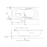 KOLPA BUILT-IN TUB 180X80CM + BATH TRAP INCLUDE OVERFLOW 1M - Image 2