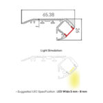 Penta Linea ALUMINIUM PROFILE + PLASTIC COVER 65.38X26MM ANODIZING SILVER 3M/PC - Image 2