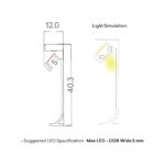 Penta Linea ALUMINIUM PROFILE 43X12MM ANODIZING SANDBLAST GOLD 3M/PC - Image 2