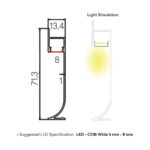 Penta Linea ALUMINIUM PROFILE + PLASTIC COVER 71.3X13.4MM ANODIZING MATT STEEL GREY 3M/PC - Image 2