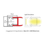 Penta Linea ALUMINIUM PROFILE + PLASTIC COVER 11.2X11.2MM ANODIZING CHAMPAGNE 3M/PC - Image 2