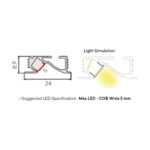 Penta Linea ALUMINIUM PROFILE + PLASTIC COVER, ANODIZING SANDBLAST BLACK 3M/PC - Image 2