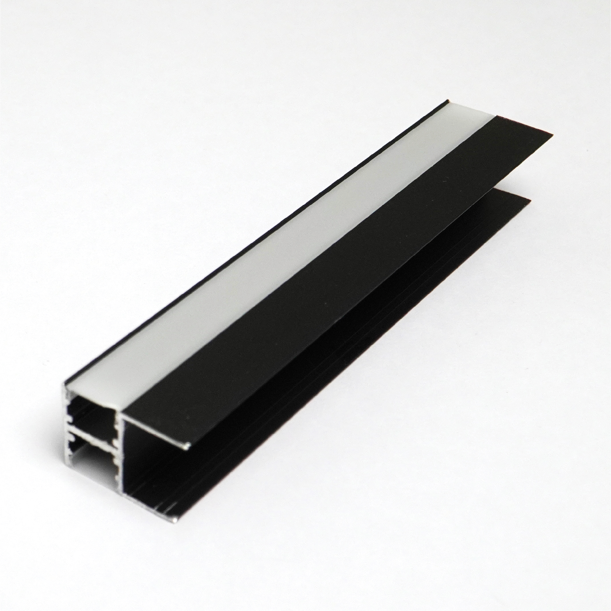 Pentalinea-YG-2720-ASB-01.jpg Penta Linea ALUMINIUM PROFILE + PLASTIC COVER 26.55X20.3MM ANODIZING SANDBLAST BLACK 3M/PC - Image 1