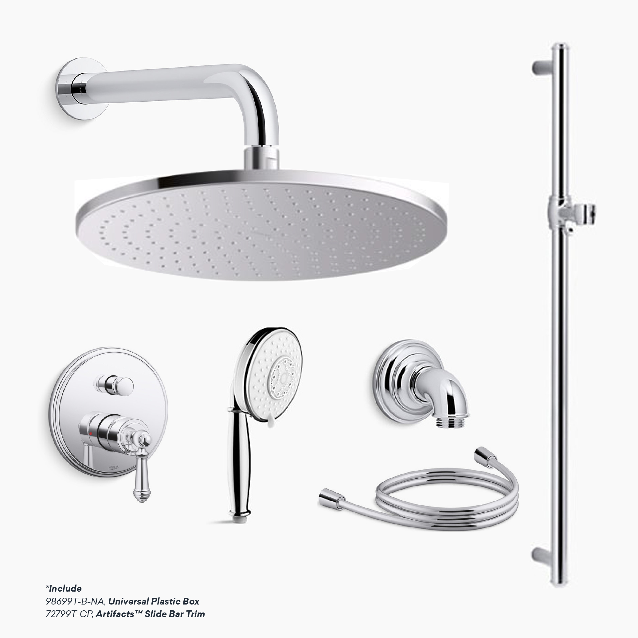 E-Com-WEB-Kohler-Paket-7_ARTIFACTS-CP-Chrome-01-1.jpg KOHLER ARTIFACTS SHOWER SET - Image 1
