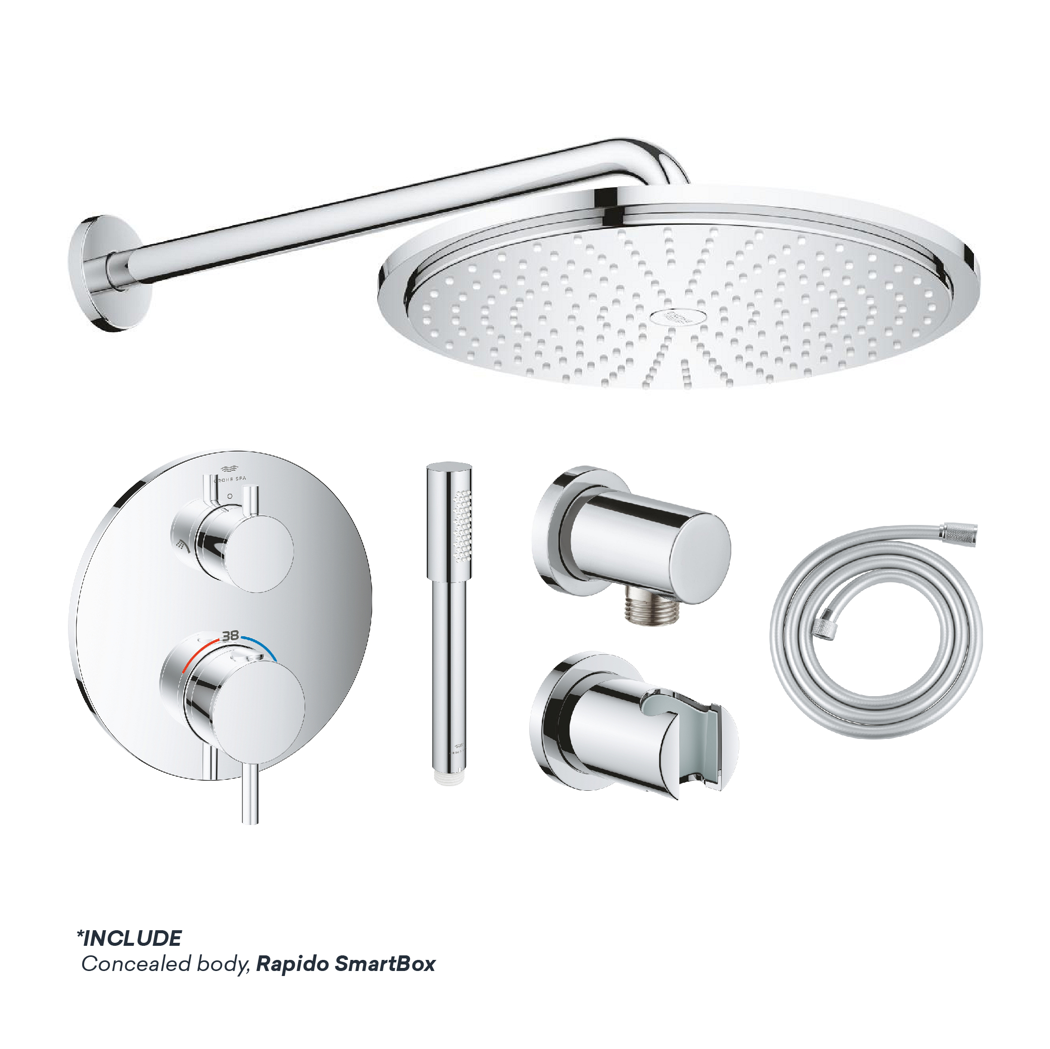 ATRIO-FITTINGS-Chrome.jpg GROHE ATRIO SHOWER SET 2 - Image 1