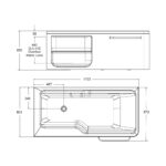 KOHLER ALEUTIAN 1.7M INTEGRATED BATHTUB. SKU: K-99023T-0 - Image 3