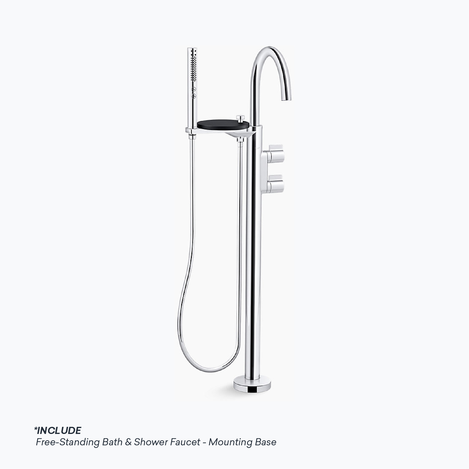 E-Com WEB - Kohler 186_K-77984T-4-CP + 97905T-NA-01 KOHLER COMPONENTS FREESTANDING BATH MIXER WITH CONCEALED BODY - Image 1