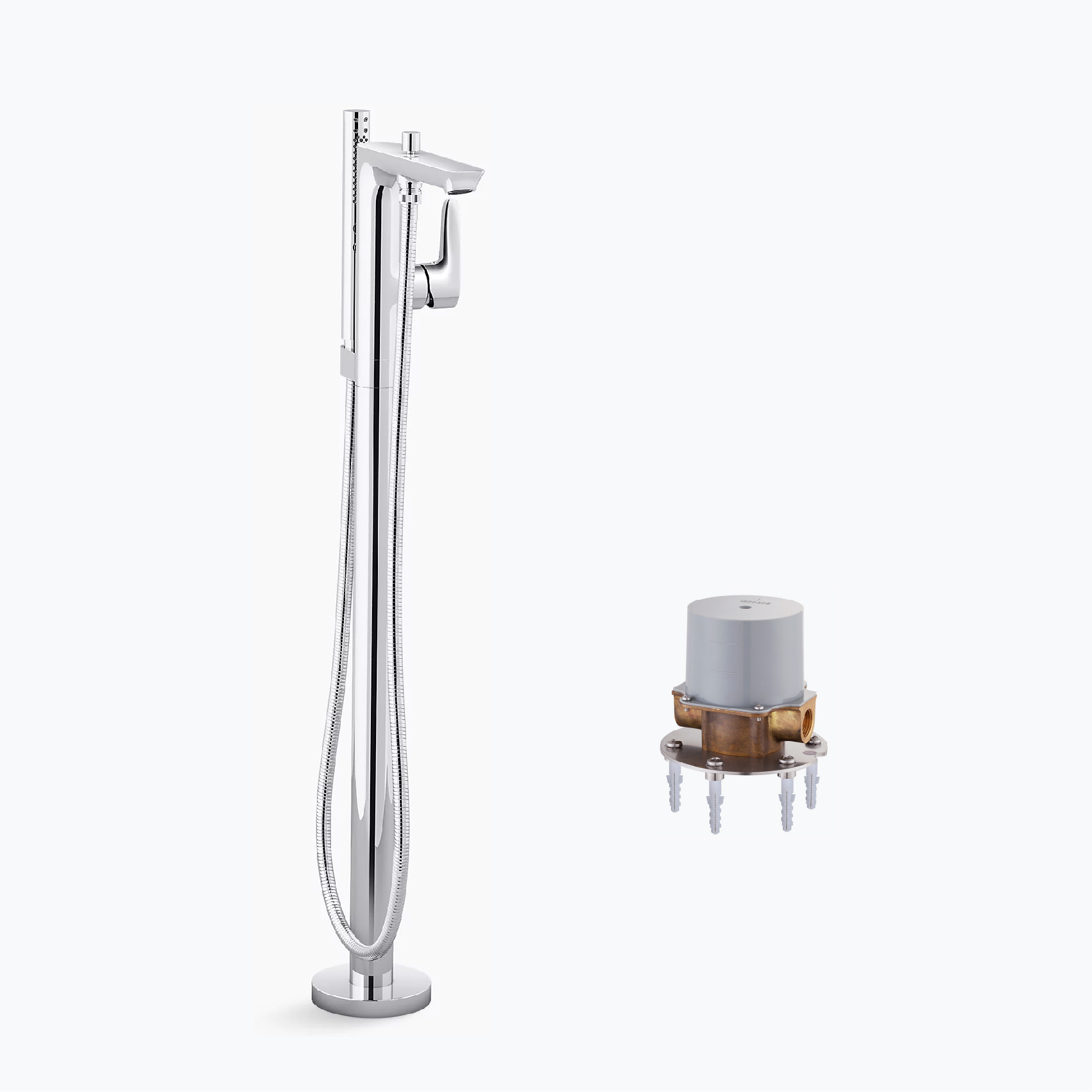 E-Com WEB - Kohler 189_K-31239T-4-CP + K-97904T-NA-01 KOHLER ALEO S FREESTANDING BATH FILLER WITH HANDSHOWER WITH K-97904T - Image 1