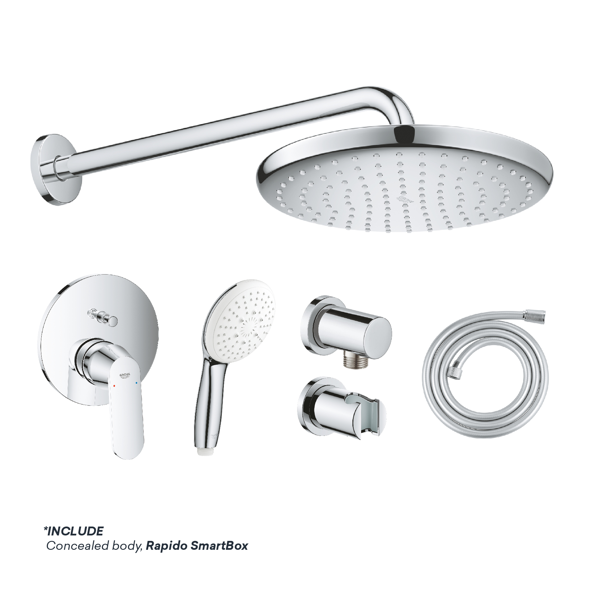 GROHE EUROSMART COSMOPOLITAN SHOWER SET CHROME GROHE EUROSMART COSMOPOLITAN SHOWER SET - Image 1