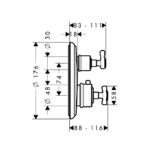 AXOR MONTREUX THERMOSTAT BATH & SHOWER TRIM 16820310 - Image 2