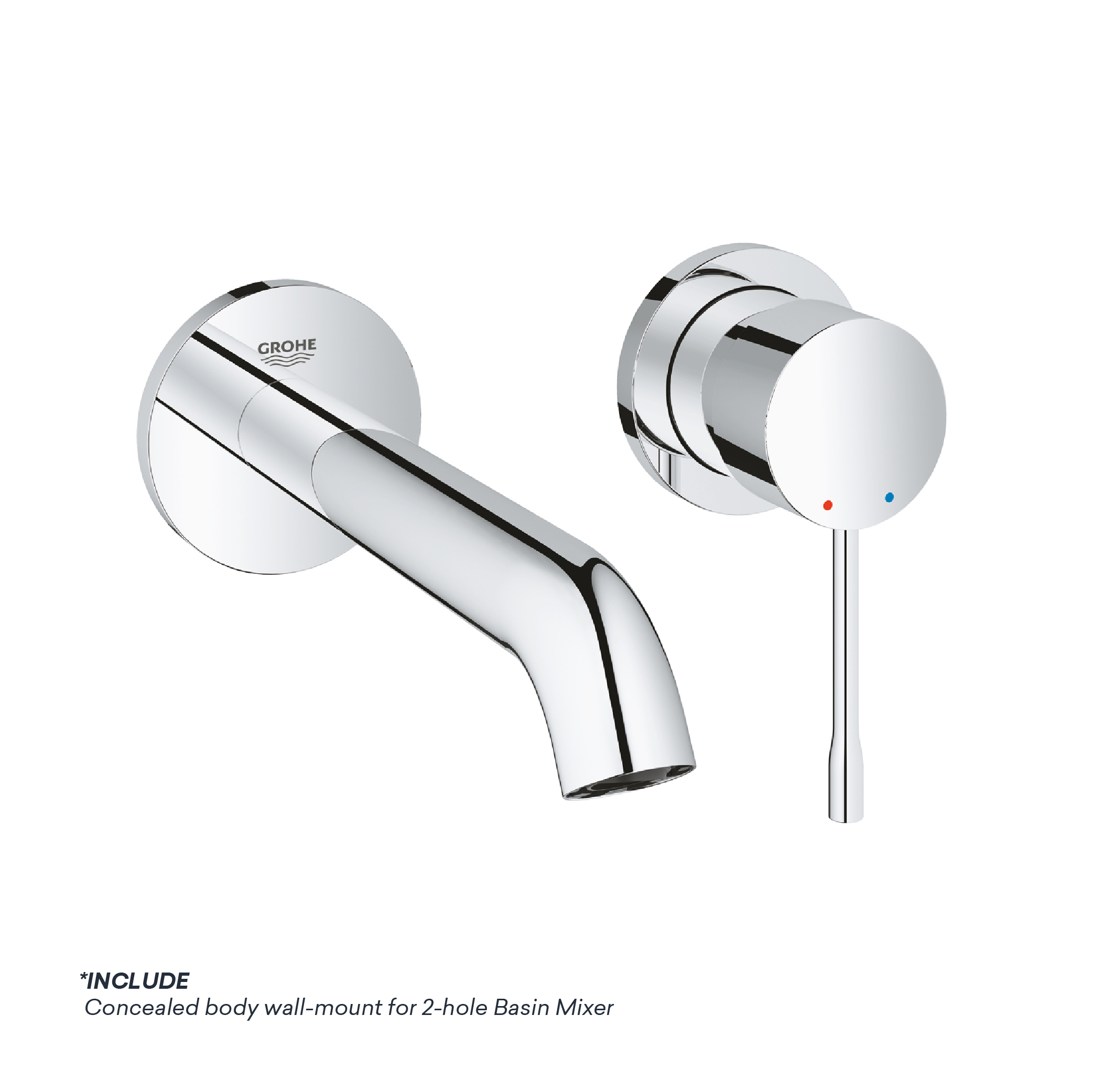 GROHE 19408001 + 23571000-01 GROHE ESSENCE 2 HOLE WALL MOUNTED M-SIZE - Image 1