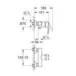 GROHE EUROSTYLE SHOWER MIXER 33590001 - Image 2