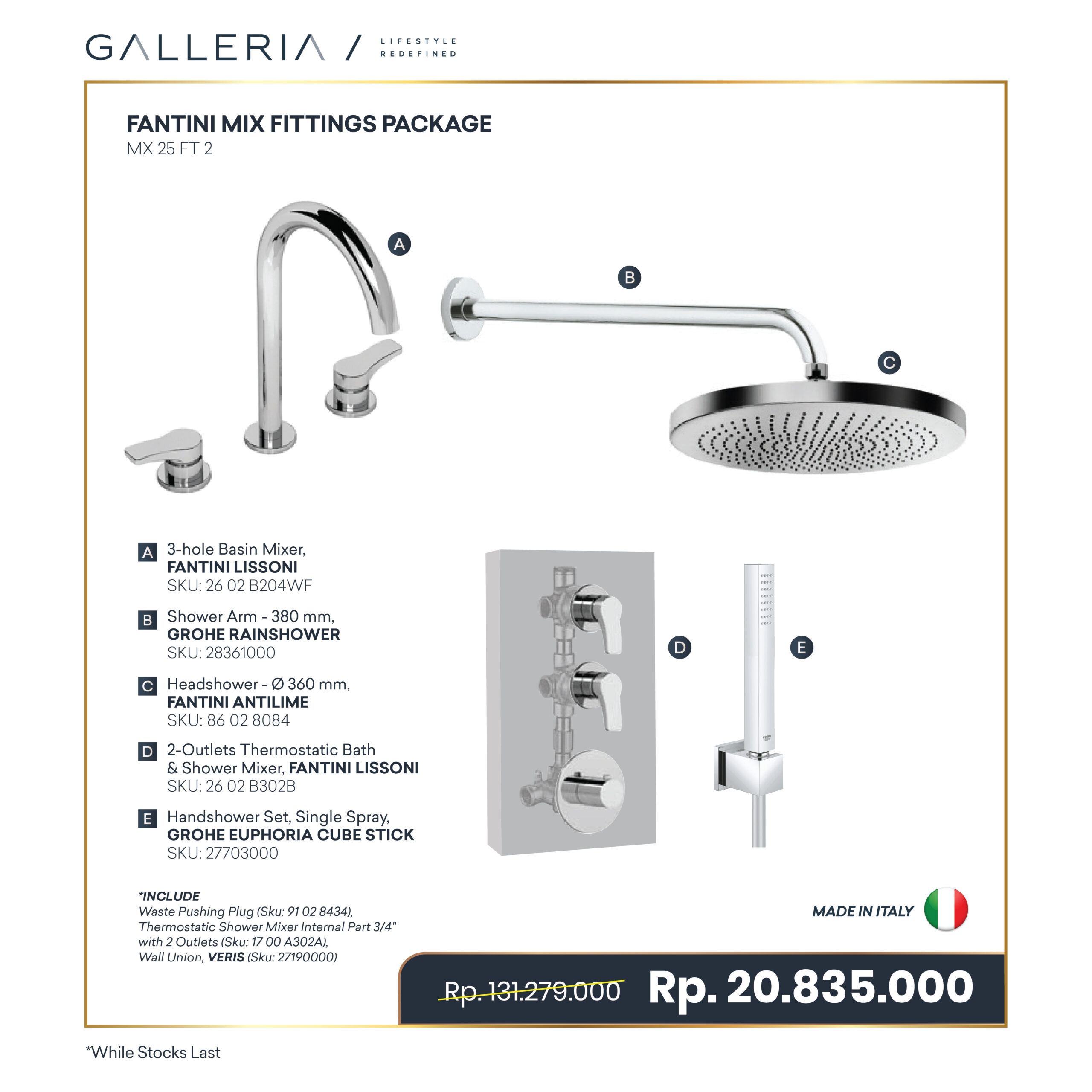 Paket Special Promo-02 FANTINI MIX FITTINGS PACKAGE 2 - Image 1